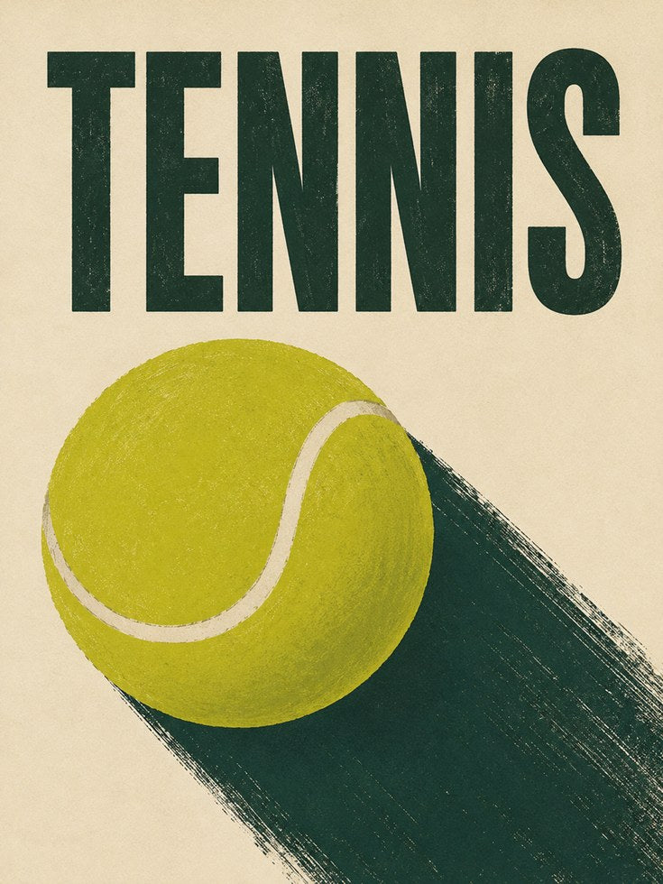 Tennis Wall Art – Retro Sports Poster - artwork on paper