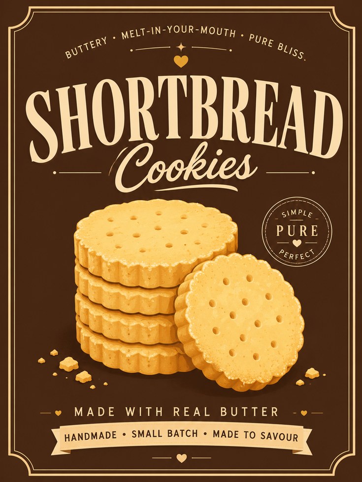 Vintage Cookie Poster – Shortbread Print - artwork on paper