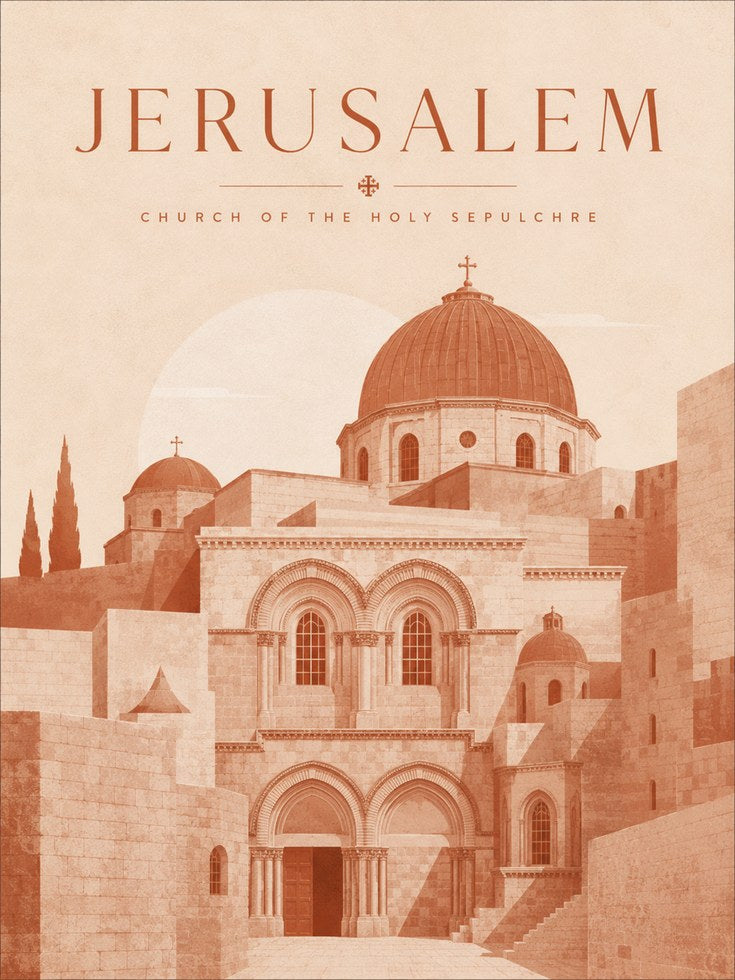 Jerusalem Travel Poster - artwork on paper