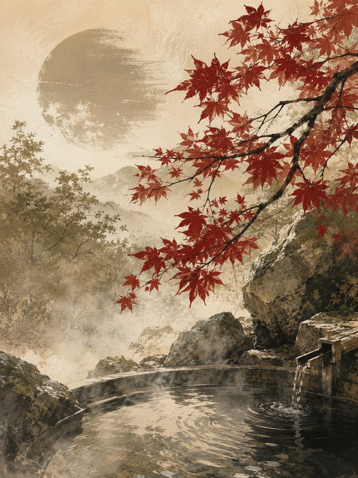 Japanese Maple Print – Autumn Landscape Wall Art - artwork on paper