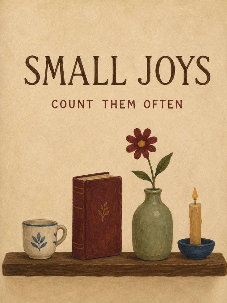 Small Joys Wall Art – Cozy Home Decor - artwork on paper
