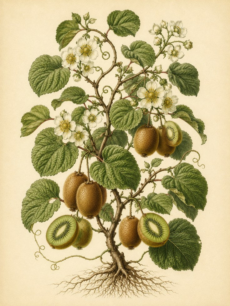 Kiwi Botanical Art Print: Vintage Scientific Illustration - artwork on paper