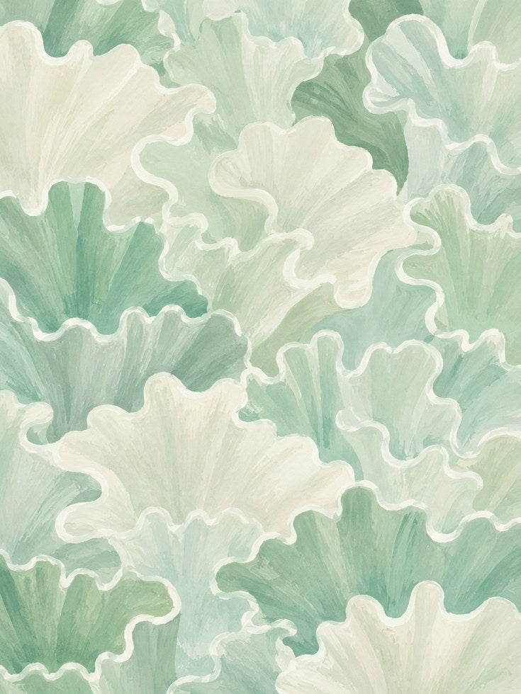 Sage Green Botanical Print – Kale Leaf Wall Art - artwork on paper