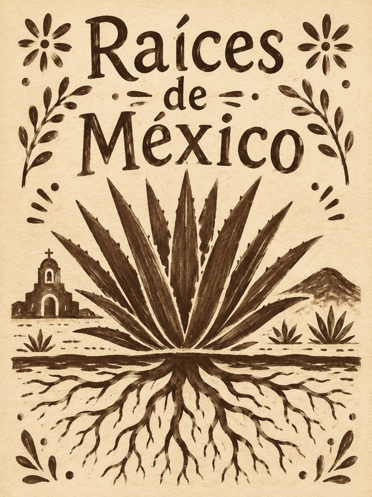 Mexican Folk Art Print – Roots of Mexico Poster - artwork on paper