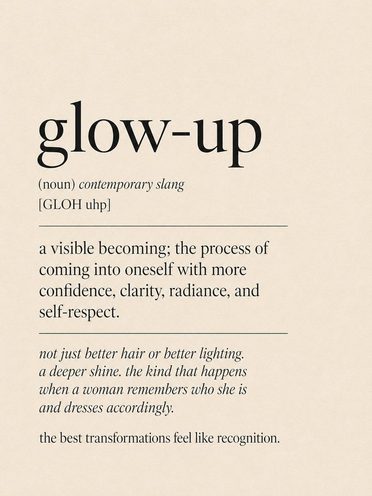 Glow Up Definition Print: Minimalist Typography Wall Art - artwork on paper