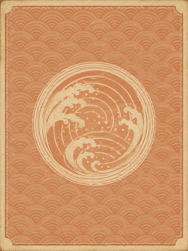 Wave Art Print: Japanese Seigaiha Design - artwork on paper