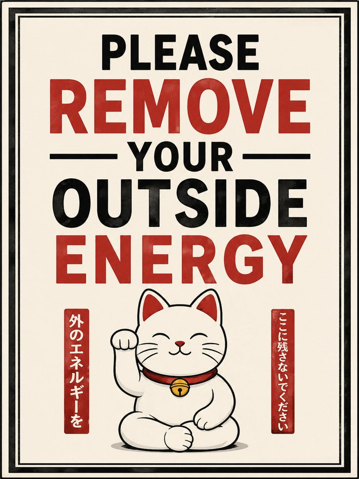 Good Vibes Wall Art – Lucky Cat Print - artwork on paper