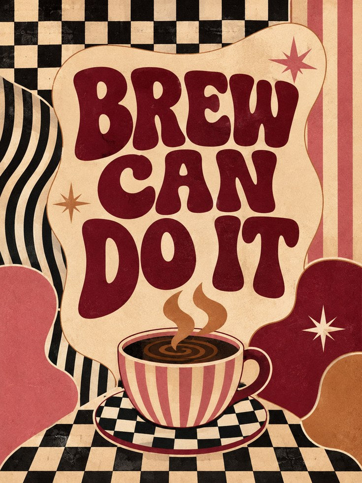 Coffee Wall Art Print: Retro Typography - artwork on paper