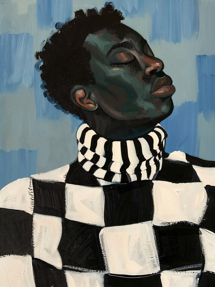 Black Boy Portrait Poster - artwork on paper