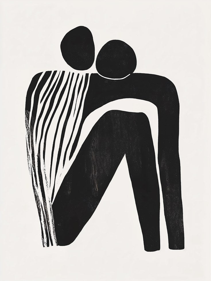 Minimalist Abstract Figures Art Print - artwork on paper