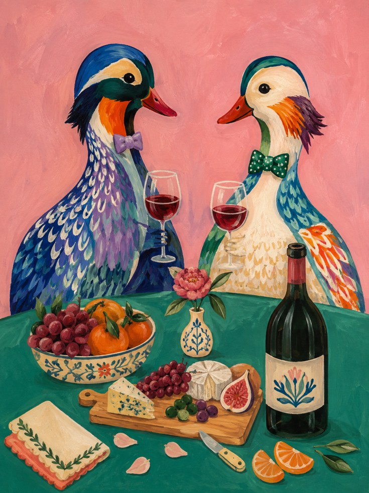 Duck Wall Art – Whimsical Animal Print - artwork on paper