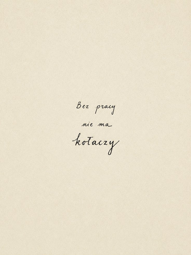 Polish Typography Art Print: Minimalist Beige Text Poster - artwork on paper