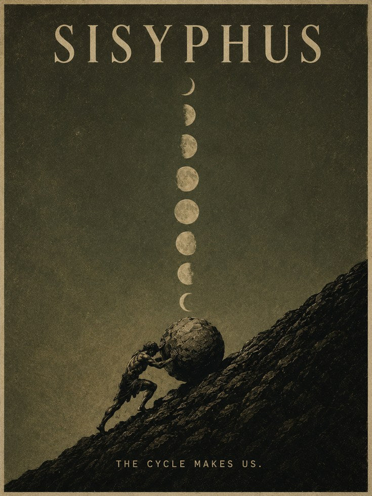 Greek Mythology Poster – Sisyphus Wall Art - artwork on paper