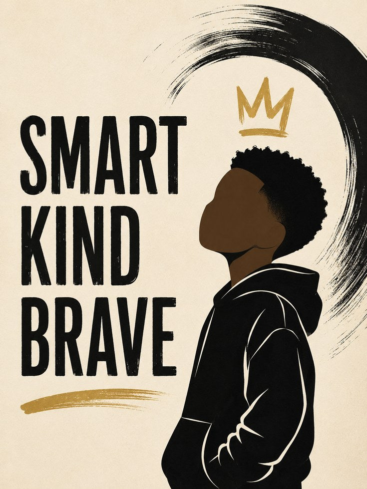 Smart Kind Brave Art Print: Inspirational Crown Portrait - artwork on paper