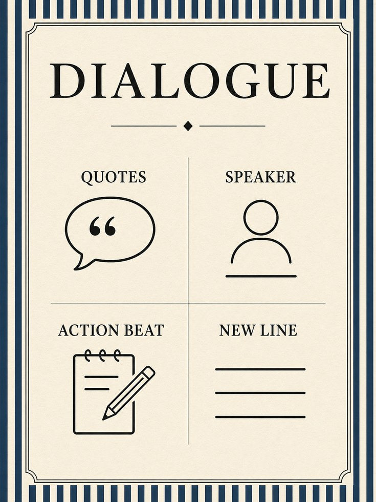 Dialogue Screenplay Poster: Vintage Screenwriting Guide Art Print - artwork on paper