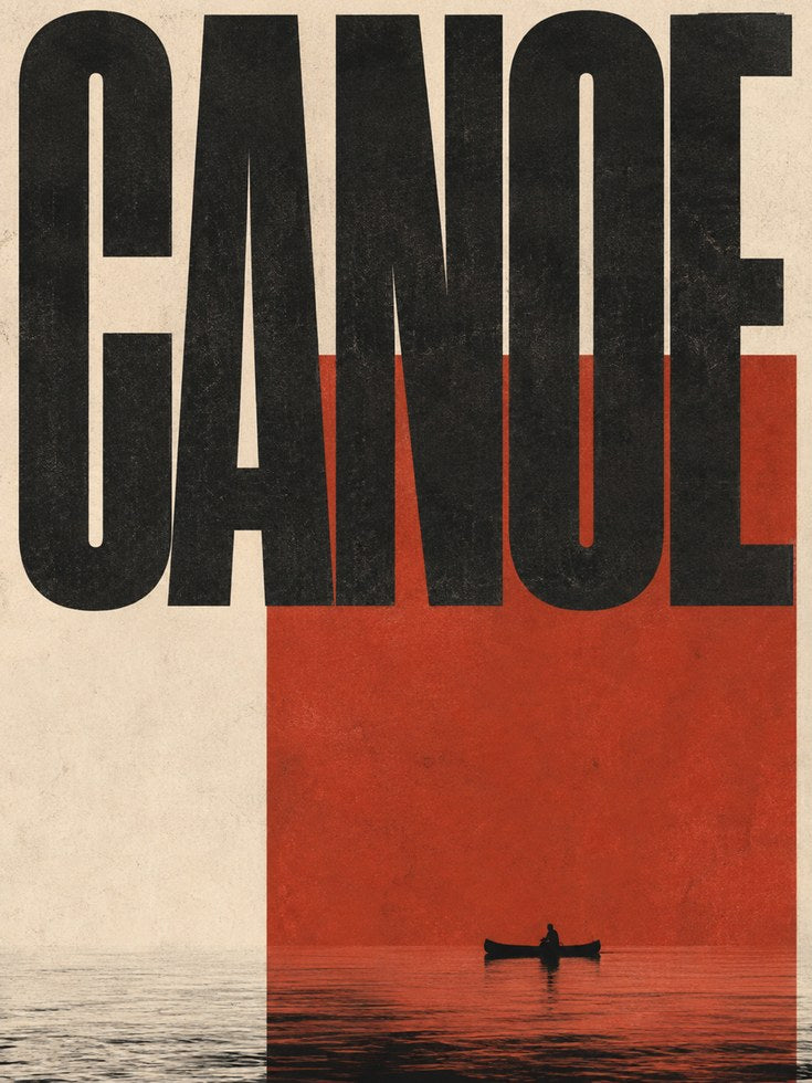 Canoe Wall Art – Minimalist Typography Print - artwork on paper