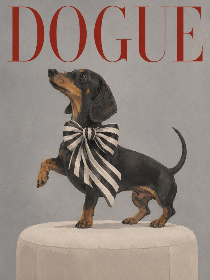 Dachshund Wall Art – Fashion Dog Print - artwork on paper