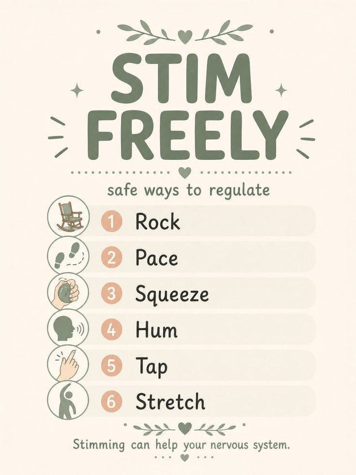 Sensory Regulation Wall Art: Neurodivergent Stimming Guide - artwork on paper