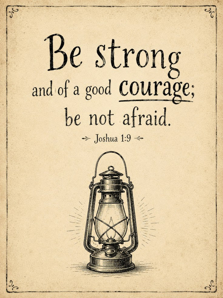 Inspirational Bible Verse Print – Joshua 1:9 - artwork on paper