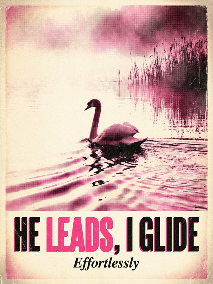 Swan Lake Motivational Poster: Vintage Pink Typography Art Print - artwork on paper