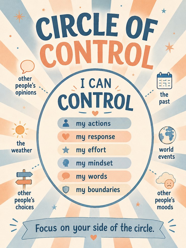 Circle of Control Poster – Classroom Decor - artwork on paper
