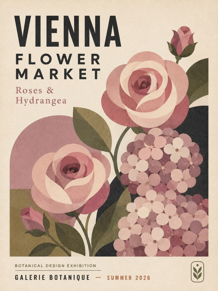 Vienna Flower Market Poster — Botanical Exhibition Print - artwork on paper
