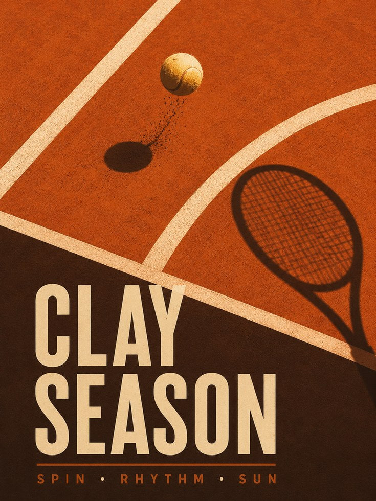 Retro Tennis Poster Print - artwork on paper