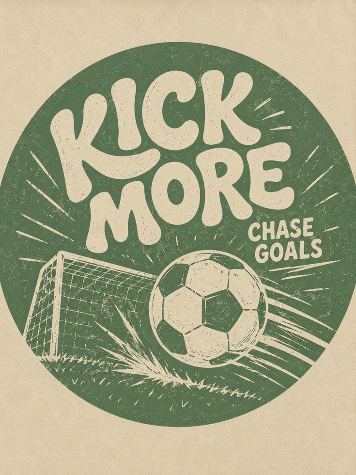 Soccer Wall Art: Vintage Sports Typography - artwork on paper