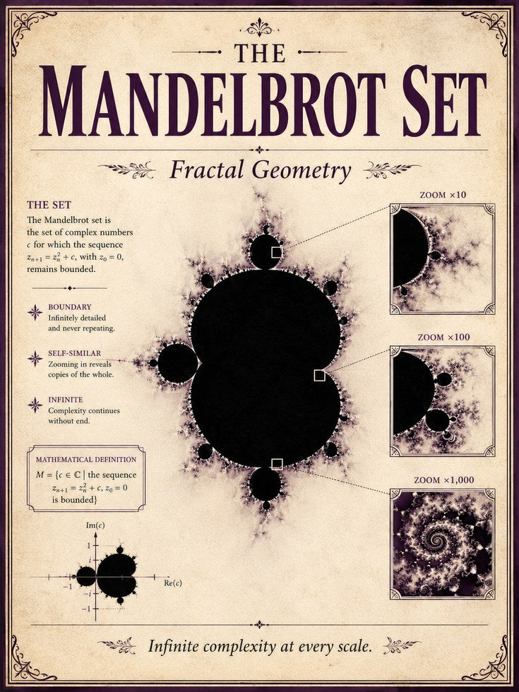 Math Lover Gift Wall Art Print — Fractal Geometry Poster - artwork on paper