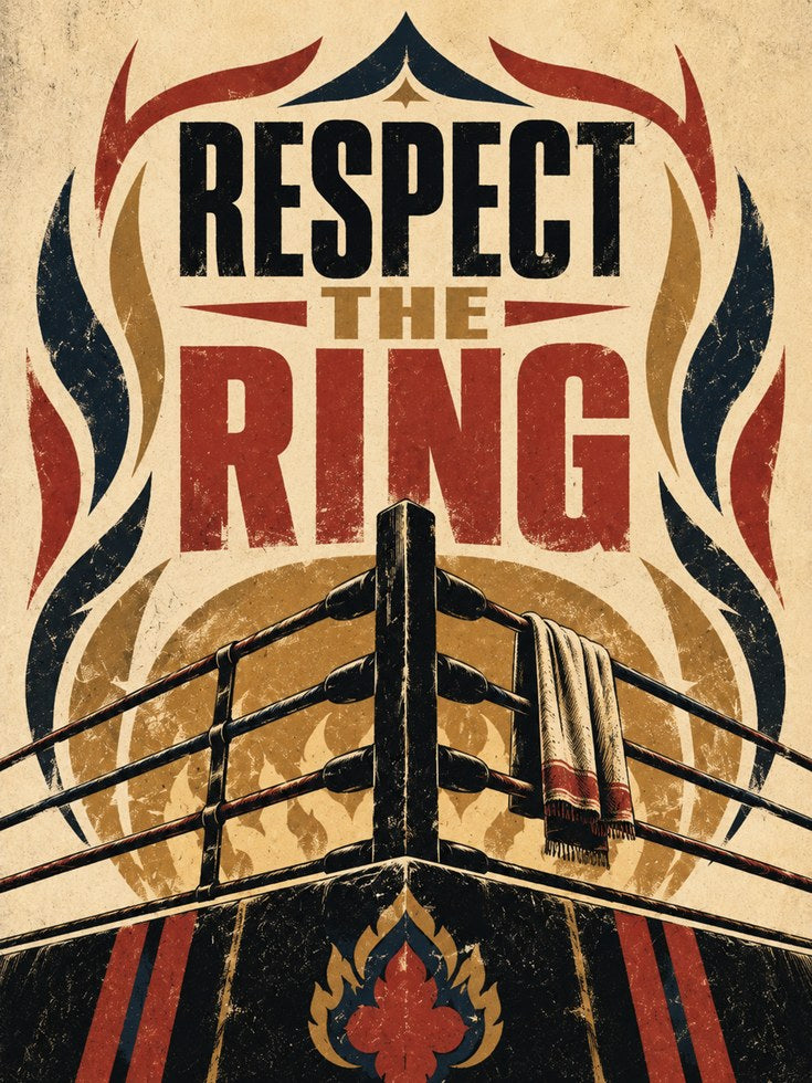 Vintage Boxing Ring Poster - artwork on paper