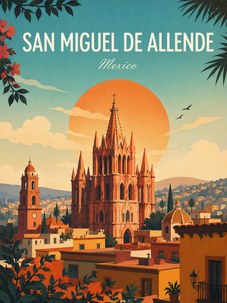 San Miguel de Allende Poster - artwork on paper