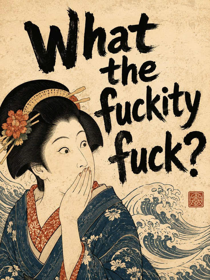 Funny Bathroom Wall Art – Japanese Print - artwork on paper