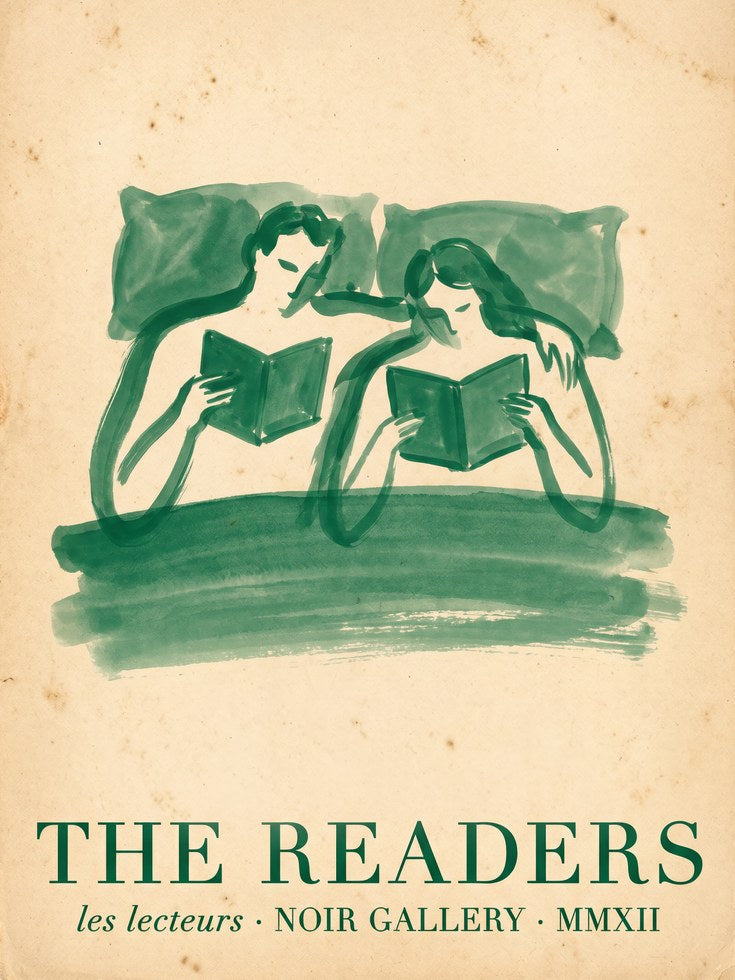 Couple Reading Print - artwork on paper