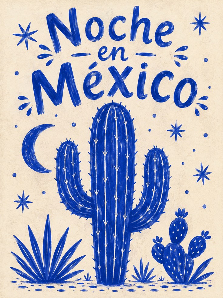 Mexican Folk Art Print - artwork on paper