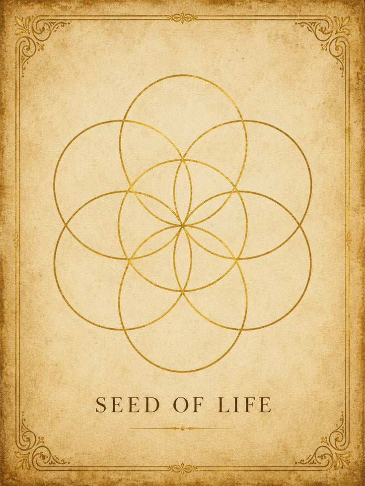 Sacred Geometry Print: Seed of Life Design - artwork on paper
