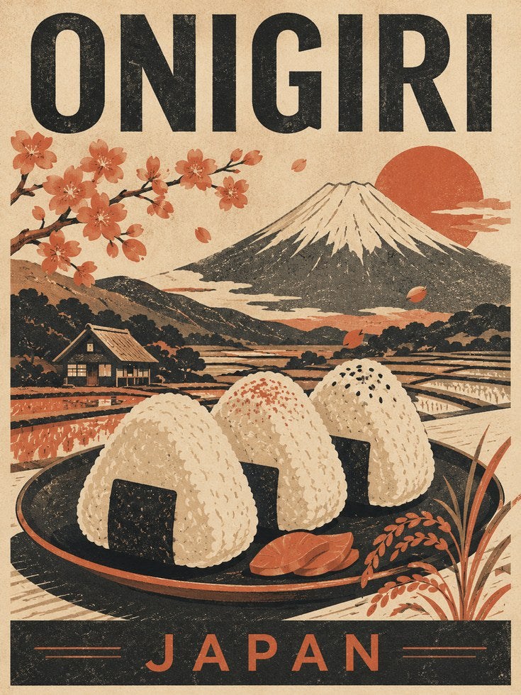 Vintage Onigiri Wall Art - artwork on paper
