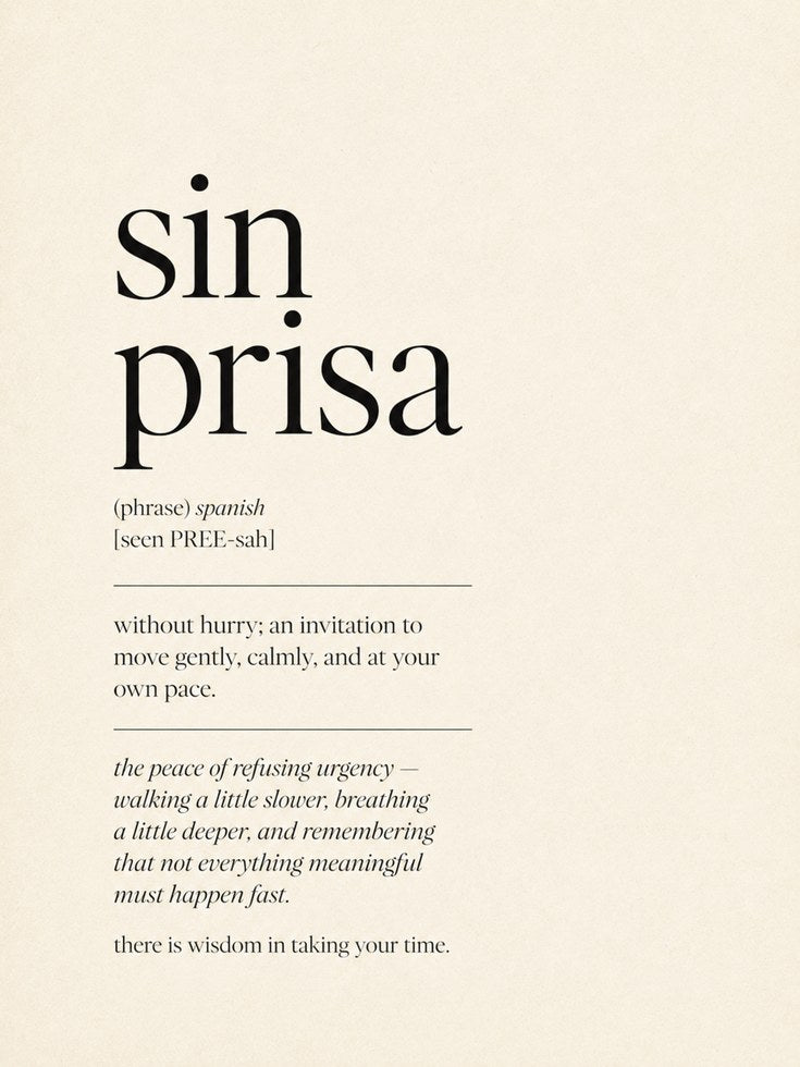 Sin Prisa Typography Print: Spanish Quote on Beige Background - artwork on paper
