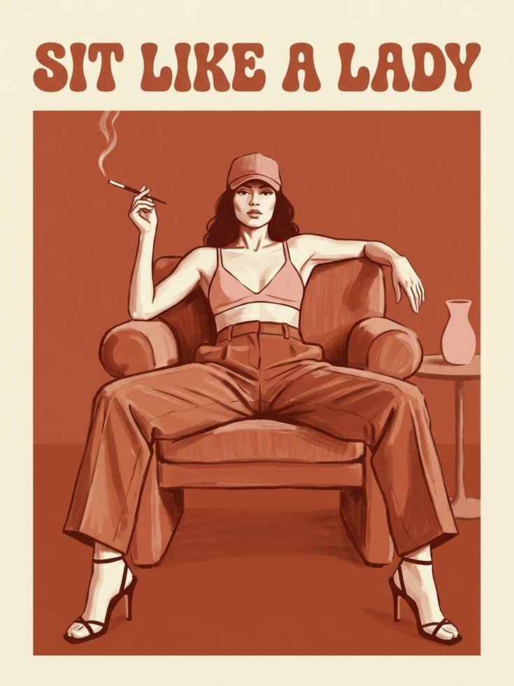 Vintage 70s Woman Print – Feminist Retro Wall Art - artwork on paper