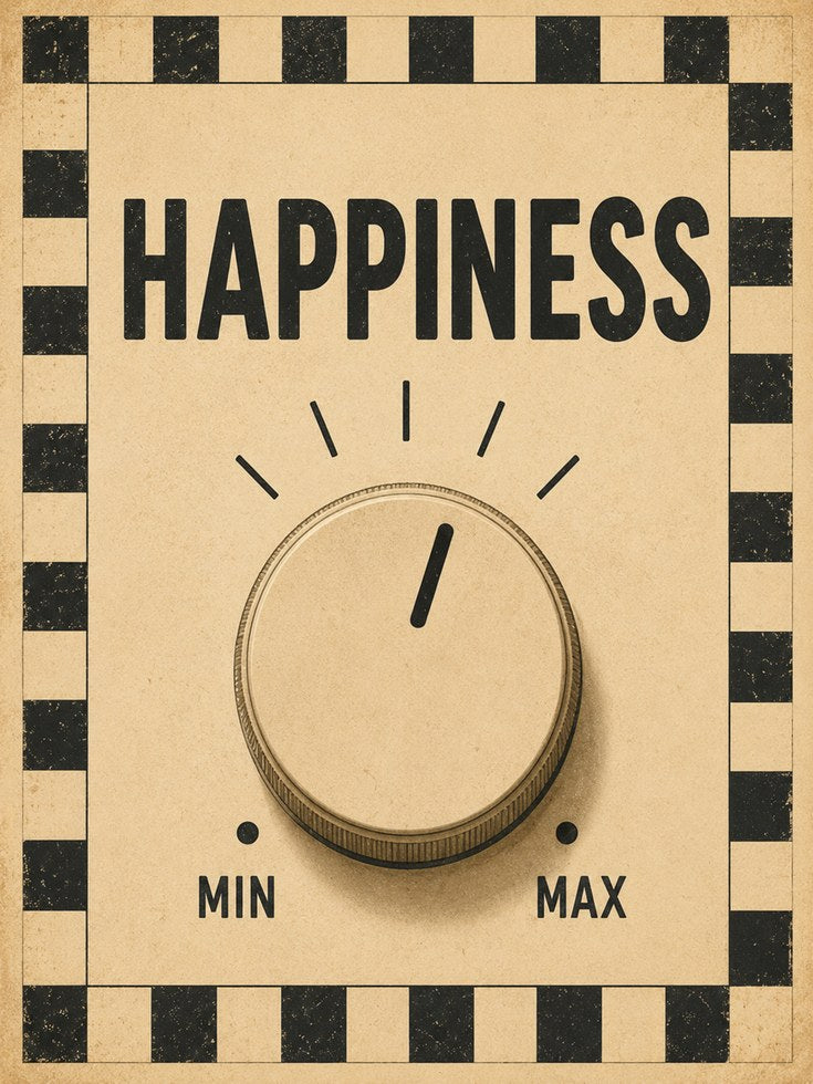 Happiness Wall Art – Vintage Dial Print - artwork on paper