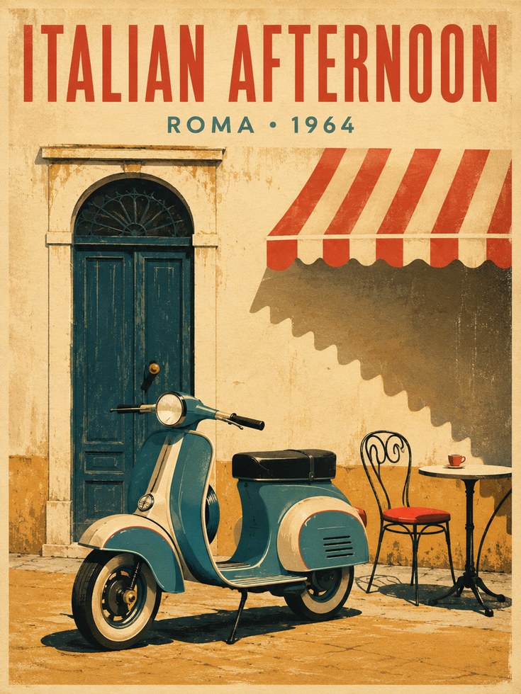 Rome Travel Poster - artwork on paper