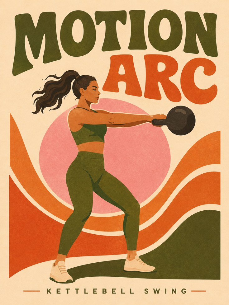 Retro Kettlebell Workout Print - artwork on paper