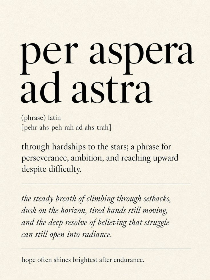 Per Aspera Ad Astra Latin Quote Print: Minimalist Typography - artwork on paper