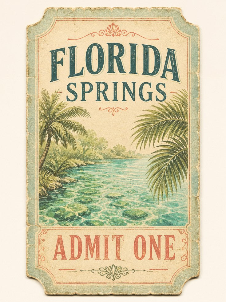 Florida Springs Poster – Vintage Travel Print - artwork on paper