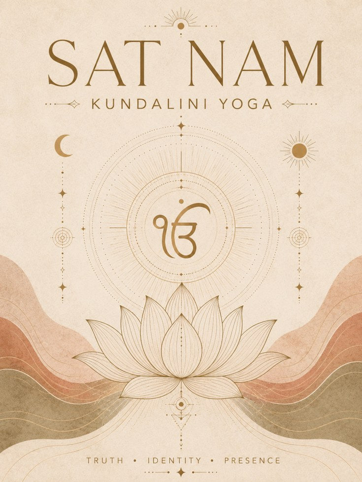 Sat Nam Yoga Print: Spiritual Lotus and Sacred Geometry - artwork on paper