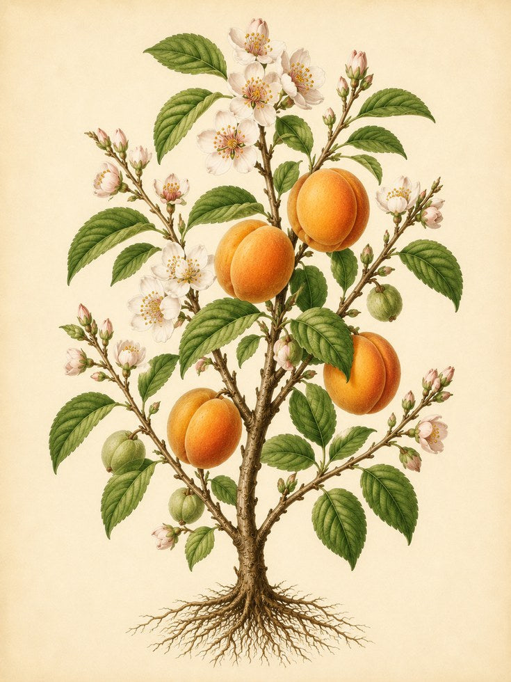 Peach Tree Botanical Print: Vintage Scientific Illustration - artwork on paper