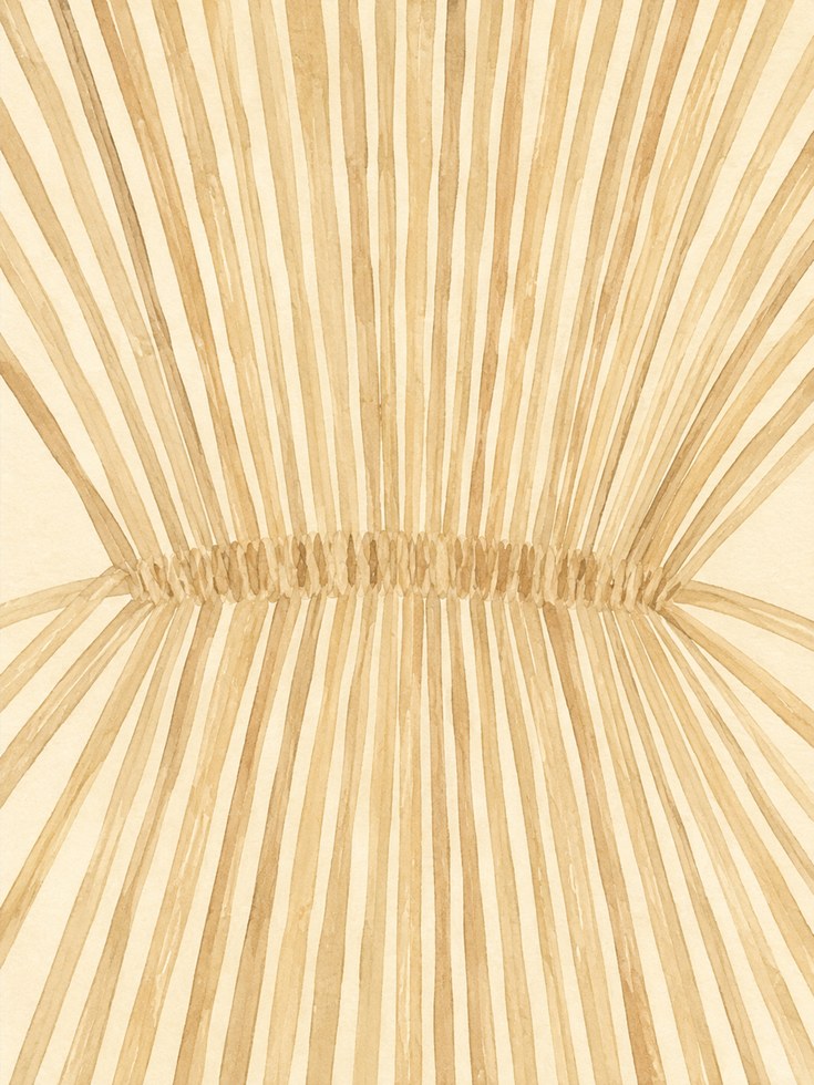 Sunburst Geometric Art Print: Beige Radiating Lines Design - artwork on paper