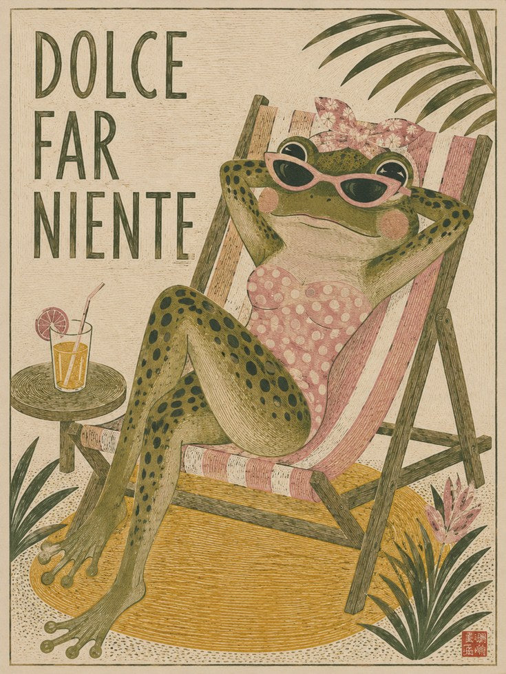 Frog Lounge Chair Print - artwork on paper