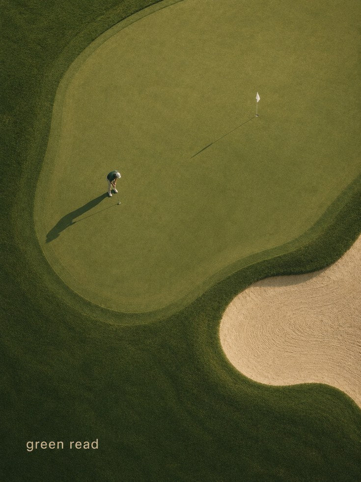 Aerial Golf Course Print – Minimalist Sports Art - artwork on paper