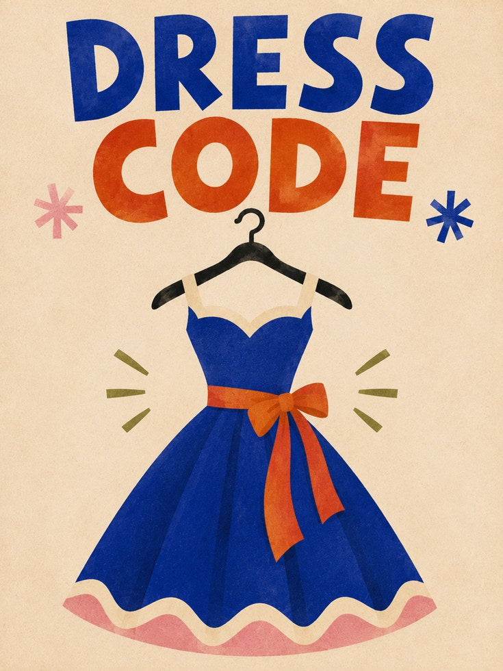 Dress Code Poster – Closet Wall Art - artwork on paper