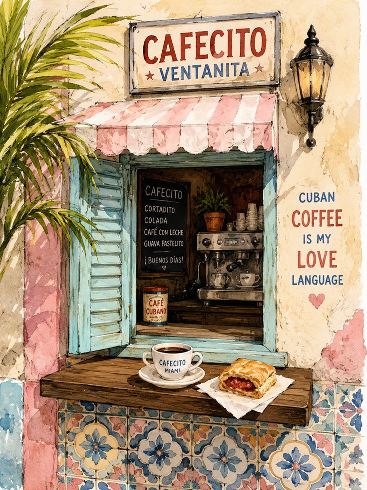 Cuban Coffee Print – Cafe Wall Art - artwork on paper